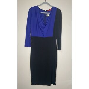 NARCISO‎ RODRIGUEZ for Design Nation Colorblock Sheath dress Black Purple Size M